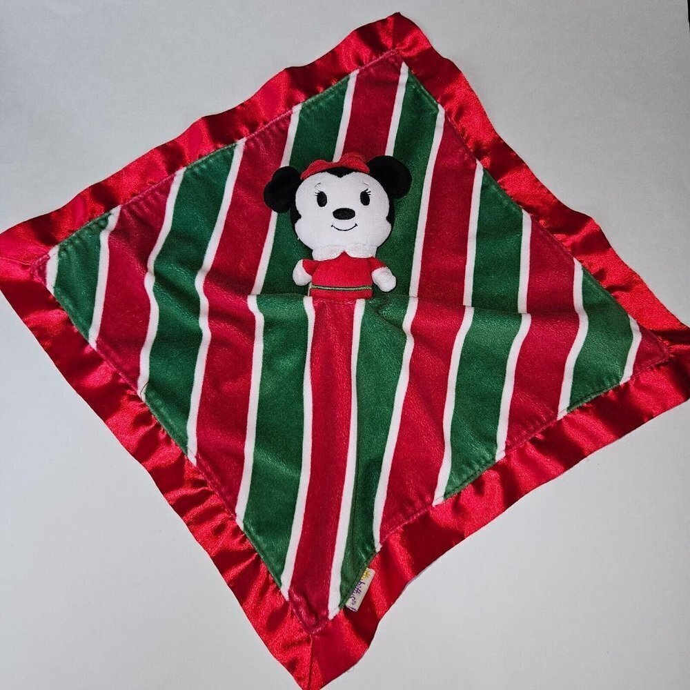 Disney Hallmark Itty Bitty Minnie Mouse Lovey Plush Baby Toy Red Green Christmas